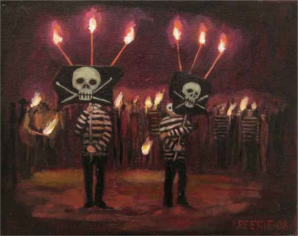 The Torch Carriers, 2008, Oil paniting on canvas, 30cm x 25cm